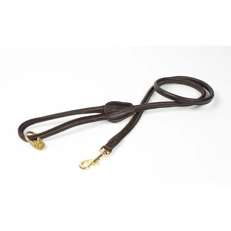 Digby and Fox Rolled Leather Dog Lead in Brown
